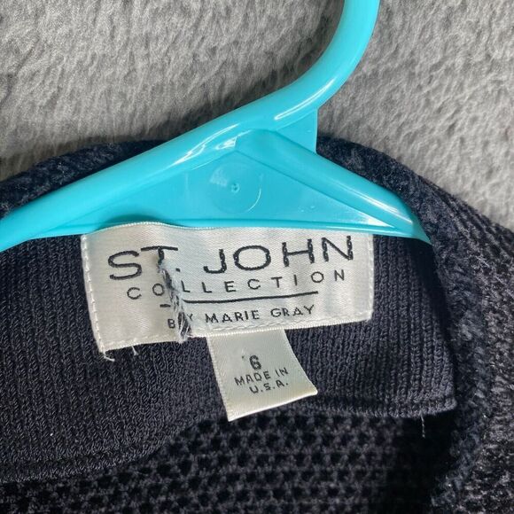 St. John Collection by Marie Gray Knit Full Zip Sweater Jacket Women's Sz 6 VTG - Picture 7 of 10